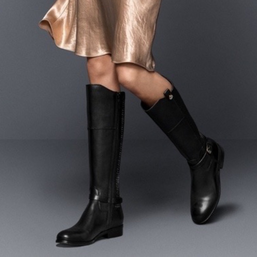 Cole Haan Galina Leather Riding Boots Black Size 7.5
